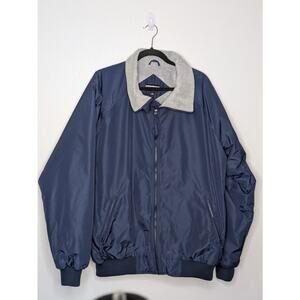 Joe's USA Mens 2XL Tall NAVY Fleece Lined Bomber Lined Jacket